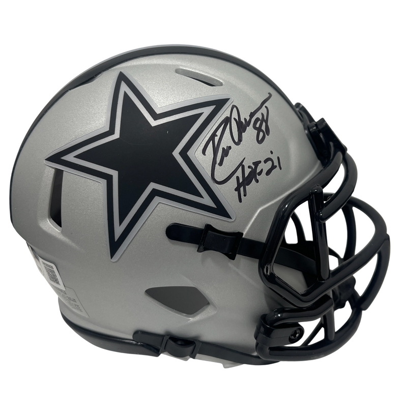 Drew Pearson Signed Cowboys Rave Mini Helmet w/ HOF 21 Beckett Witness BAS COA