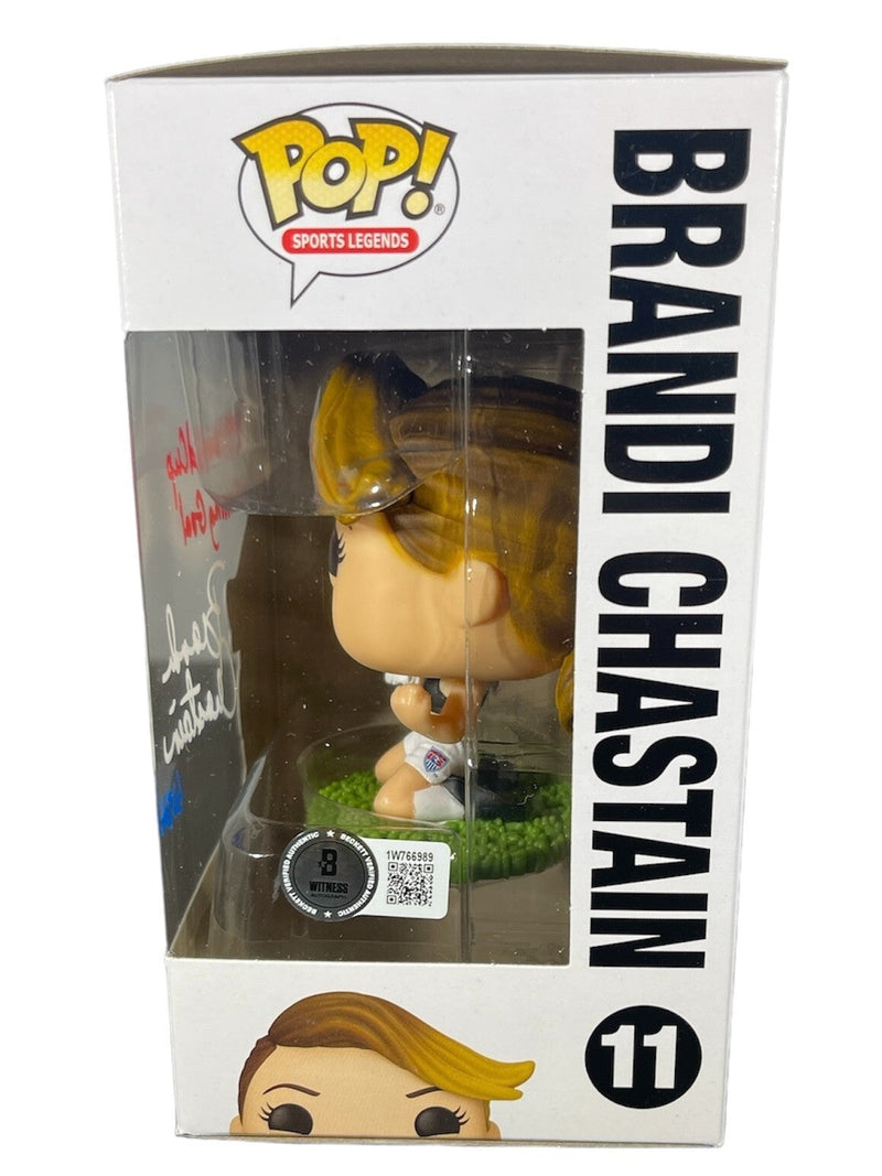 Brandi Chastain Signed Auto USA Funko Pop 99 WC Wining Goal Beckett BAS COA RWB