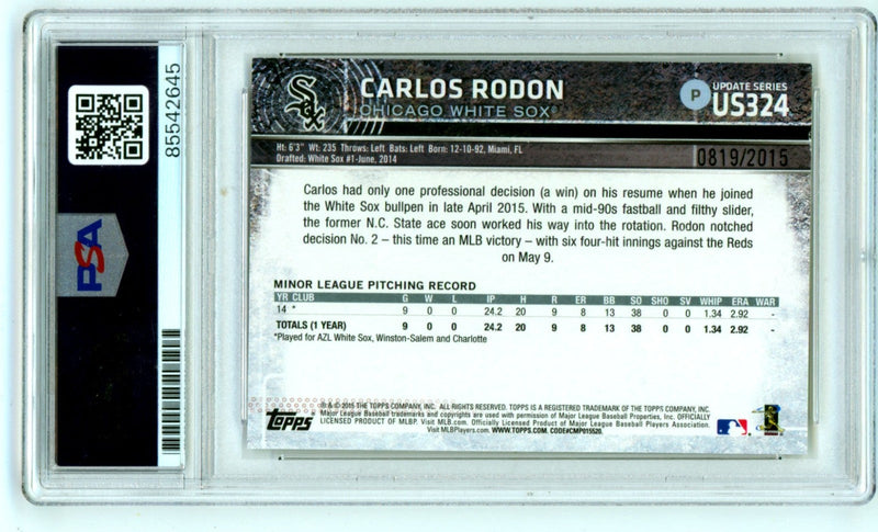 Carlos Rodon 2015 Topps Update #US324 Signed Gold RC /2015 PSA Authentic Auto
