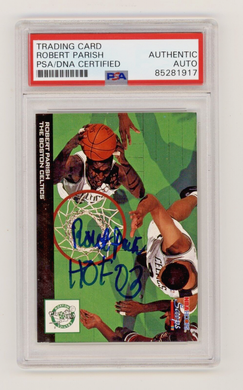 Robert Parish 1993-94 Hoops Scoops HOF 03 Inscription Signed PSA Auto Celtics