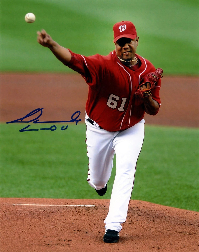 Livan Hernandez Signed Washington Nationals 8x10 Photo LSCM COA #4