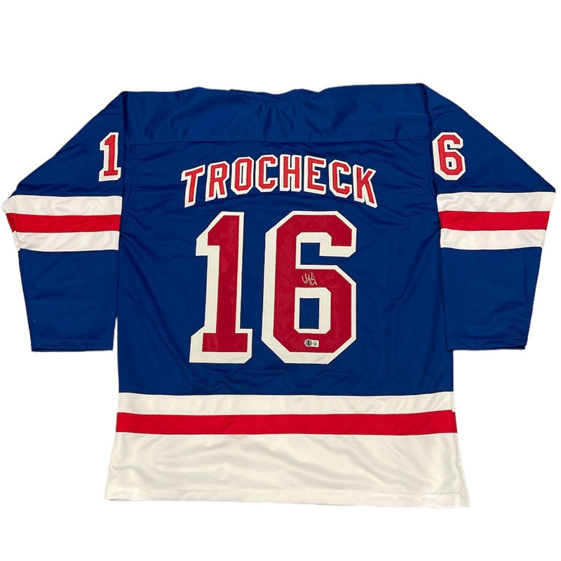 Vincent Trocheck Signed New York Rangers Custom Jersey Beckett Witness BAS COA
