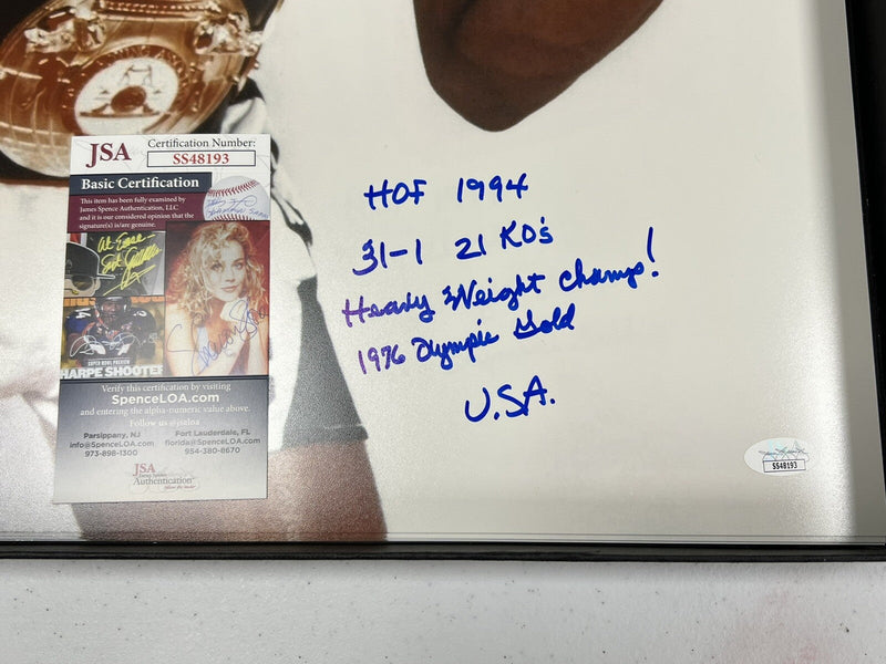 Michael Spinks "Jinx" Signed Auto 16x20 Photo Multiple Inscriptions HOF JSA COA