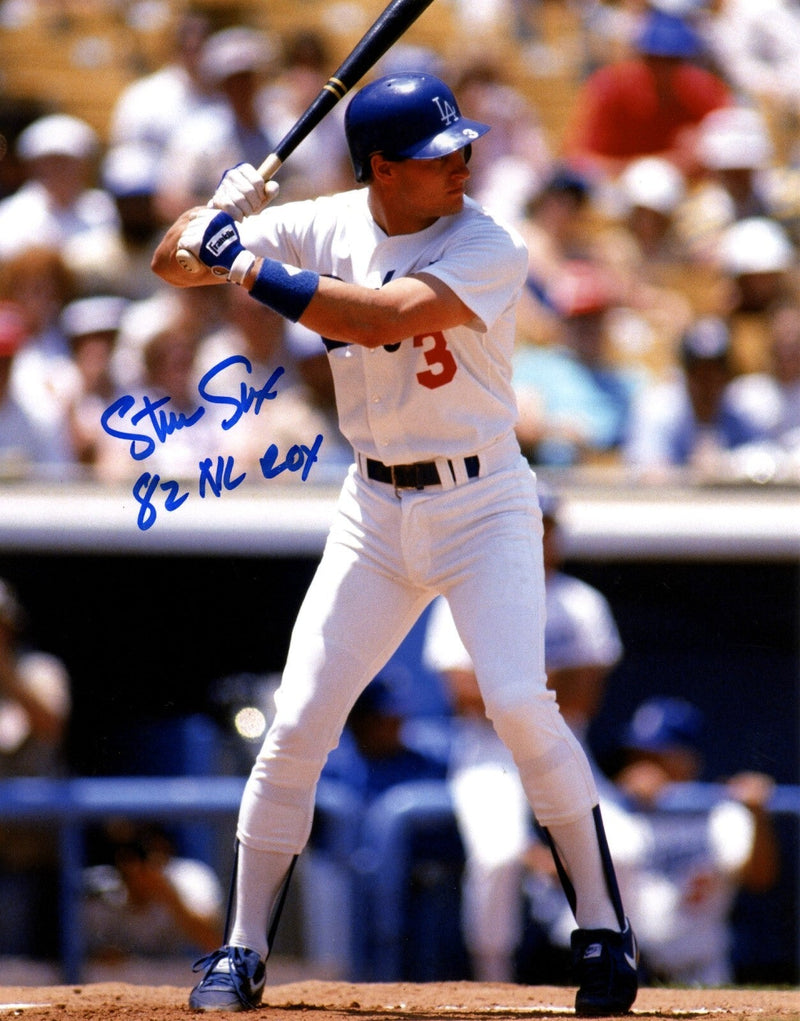 Steve Sax Signed Los Angeles Dodgers 8x10 Photo w/ 82 NL ROY LSCM COA