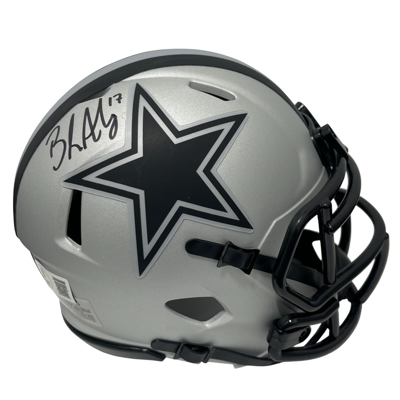 Brandon Aubrey Signed Dallas Cowboys Rave Mini Helmet Beckett Witness BAS COA