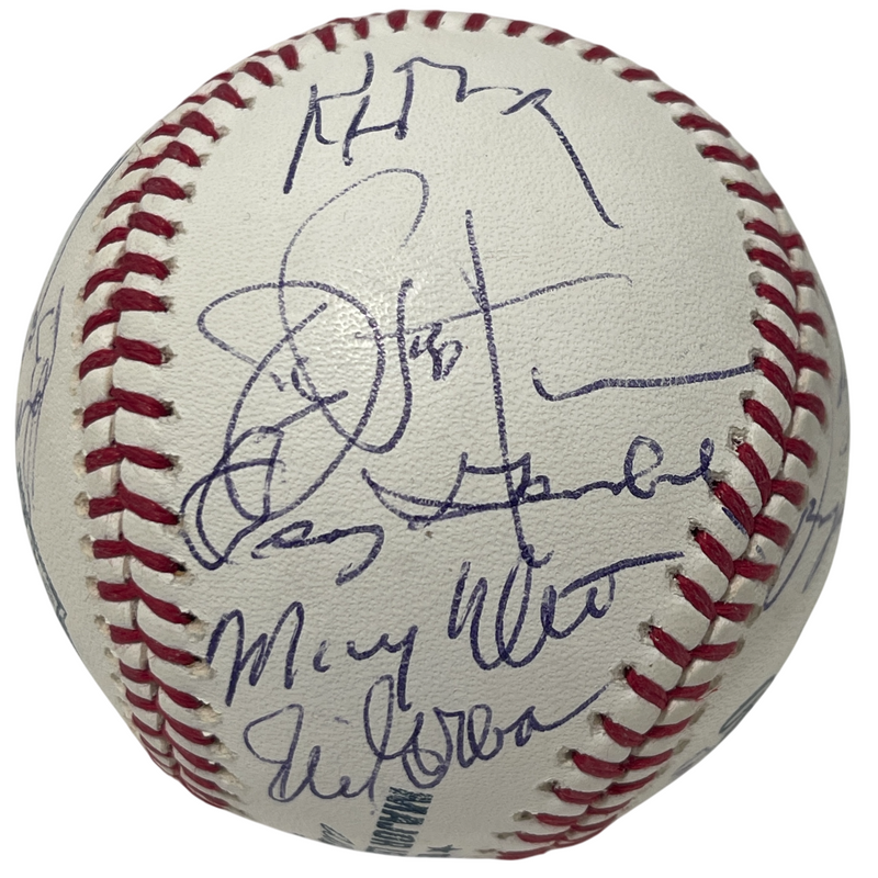 2008 New York Yankees Old Timers Day (24) Signed Final Season Baseball JSA COA