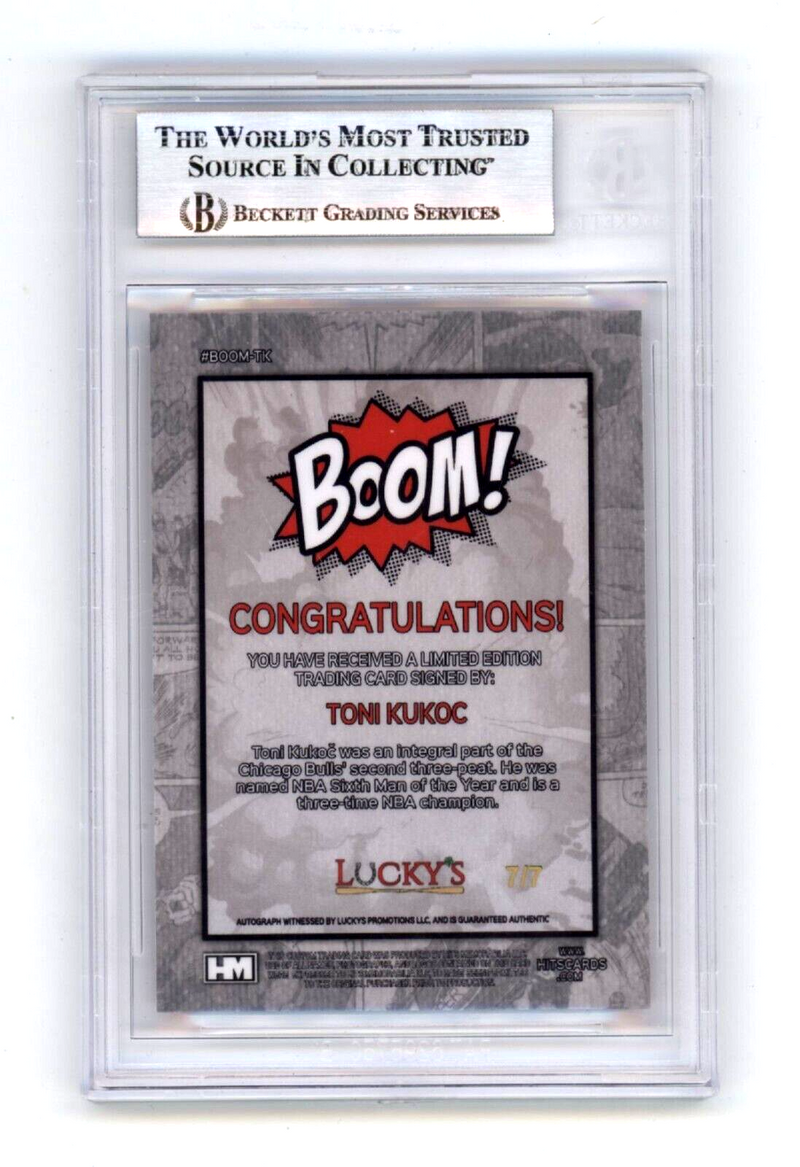 Toni Kukoc 2024 Hits Memorabilia BOOM Red Jersey # 7/7 Signed BGS BAS Auto