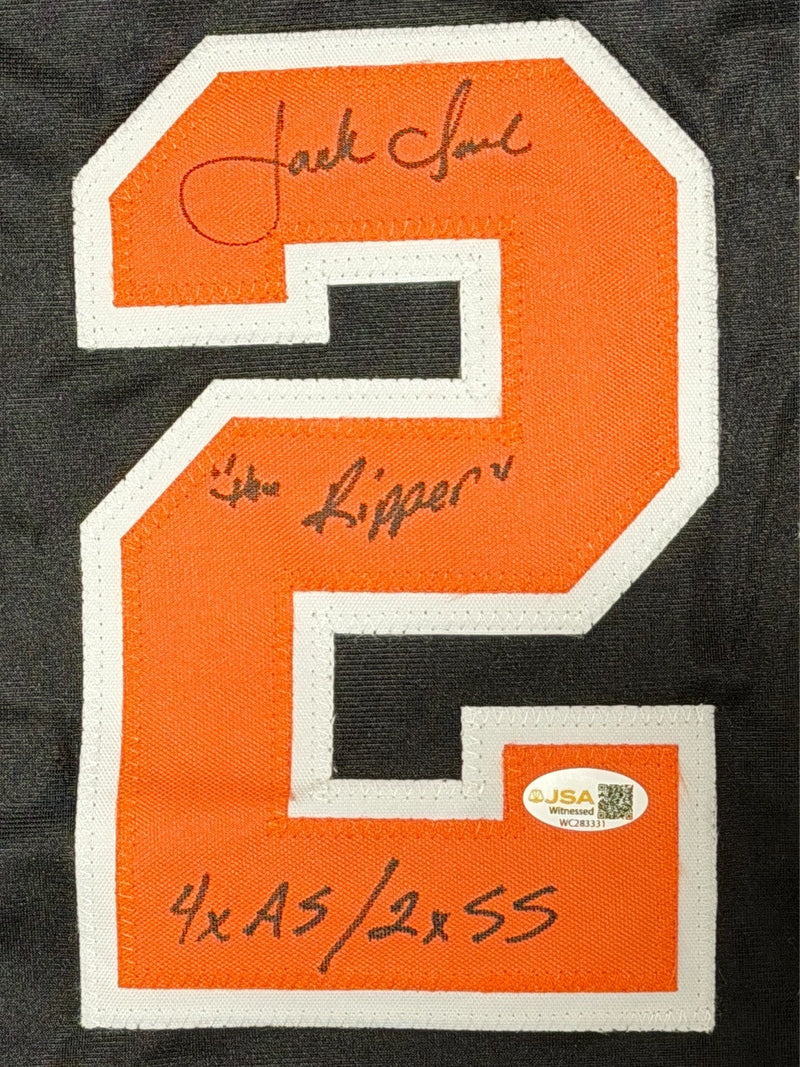 Jack Clark Signed Autographed SF Giants Custom Jersey w/ 3 Ins JSA Witness COA B