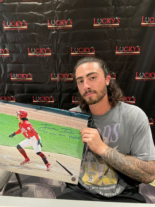 Jonathan India Signed Auto Cincinnati Reds 16x20 Photo JSA W COA HOLO 1st HR INS