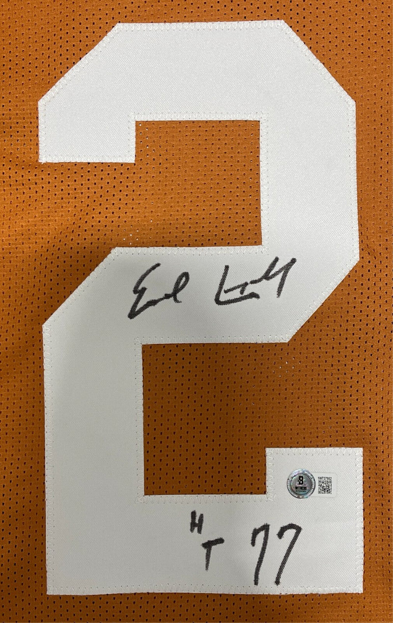 Earl Campbell Signed Texas Longhorns Custom Jersey w/ HT 77 Beckett W BAS COA