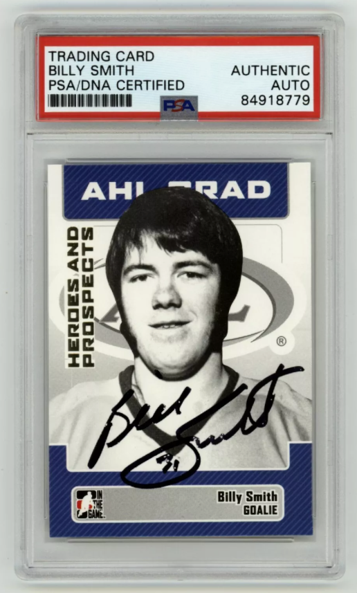 Billy Smith 2006-07 ITG Heroes and Prospects #20 Signed PSA Auth Auto Black HOF