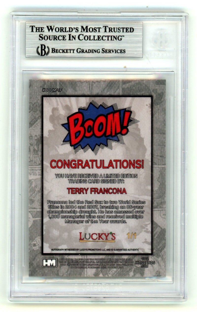 Terry Francona 2024 Hits Memorabilia BOOM Super #1/1 Signed BGS BAS Auto Red Sox