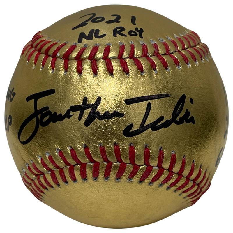 Jonathan India Signed Gold ROMLB Baseball w/ ROY + Stat PSA ITP HOLO COA Royals