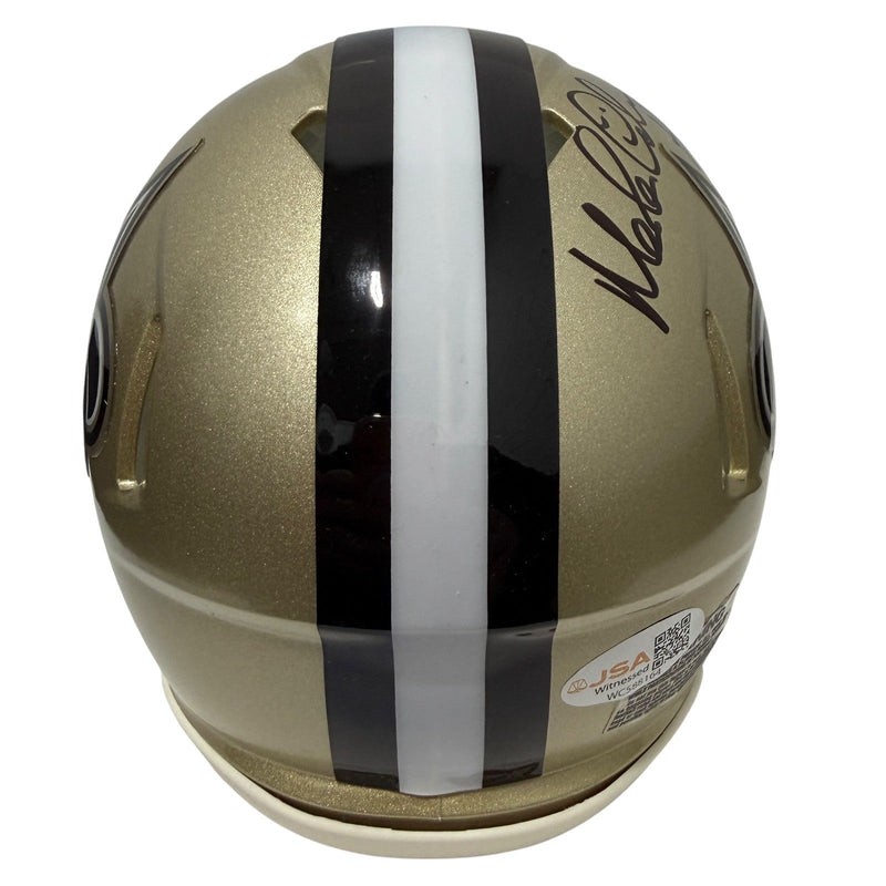 Morten Anderson Signed Saints Speed Mini Helmet w/ HOF 2017 JSA Witness COA
