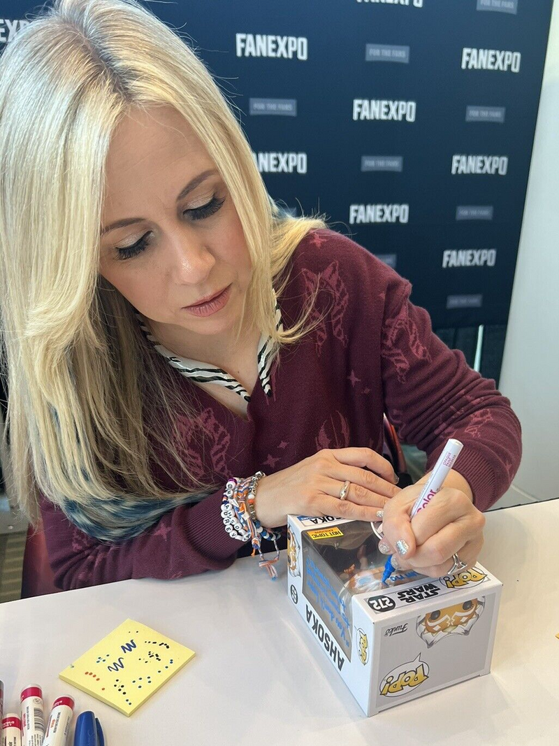 Ashley Eckstein Signed Auto Ahsoka Tano 272 Star Wars Funko Pop w 2 Insc JSA COA