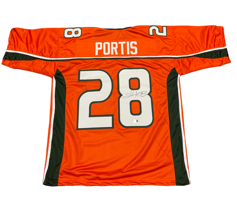 Clinton Portis Signed  Miami Hurricanes Custom Jersey Beckett Witness BAS COA