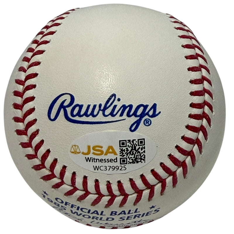 Bret Saberhagen Signed 1985 World Series Baseball w/ 85 WS MVP JSA Witness COA