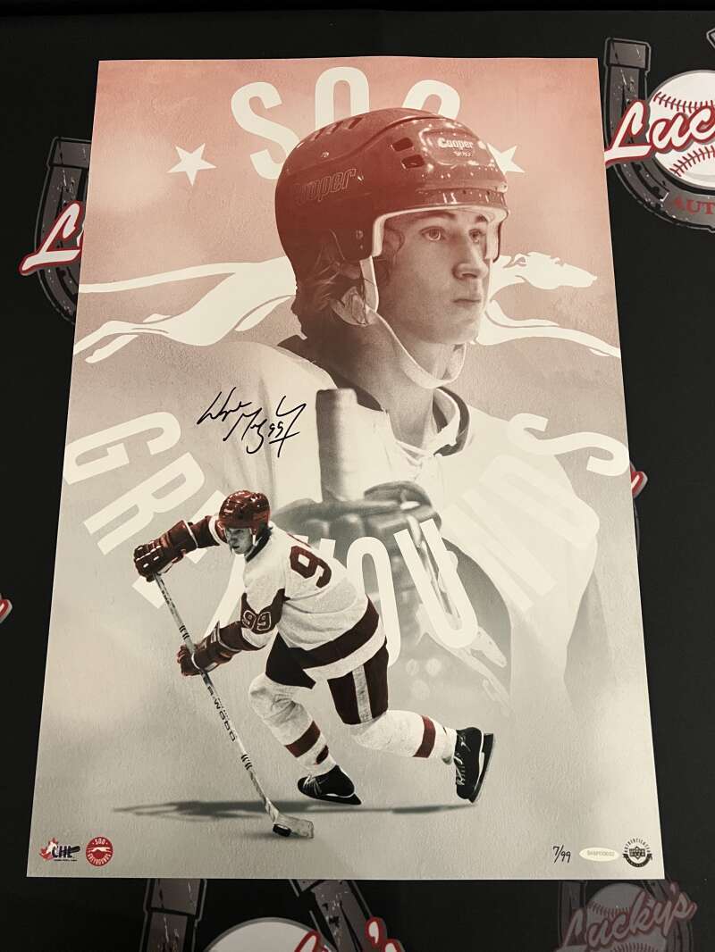 Wayne Gretzky Signed Auto 16x24 Photo Sault Ste. Marie Greyhounds 7/99 UDA COA
