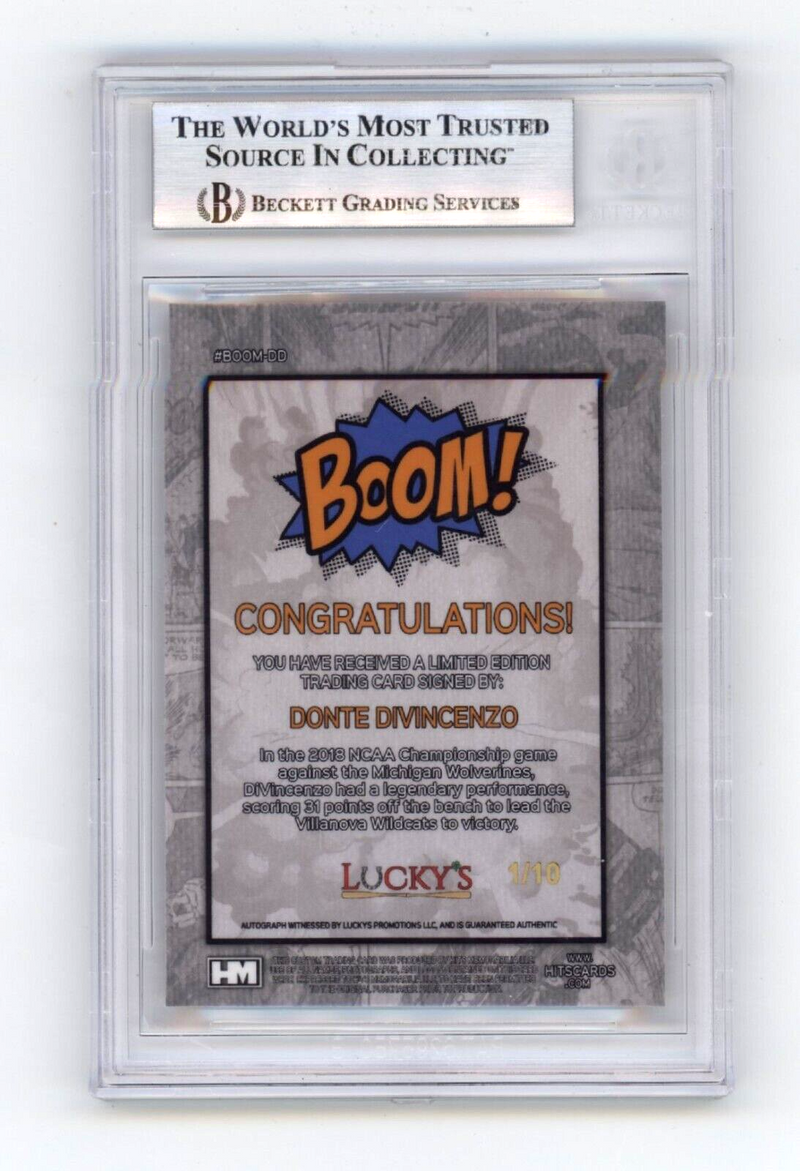 Donte DiVincenzo 2024 Hits Memorabilia BOOM Gold #/10 Signed BGS BAS Auto Knicks