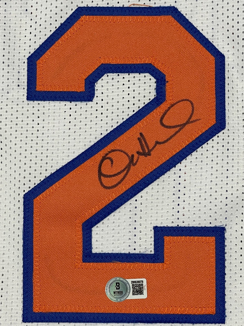 Allan Houston Signed New York Knicks Custom Jersey Beckett Witness BAS COA