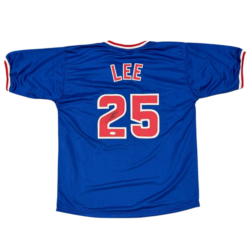 Derrek Lee Signed Autographed Chicago Cubs Custom Jersey JSA Witness COA