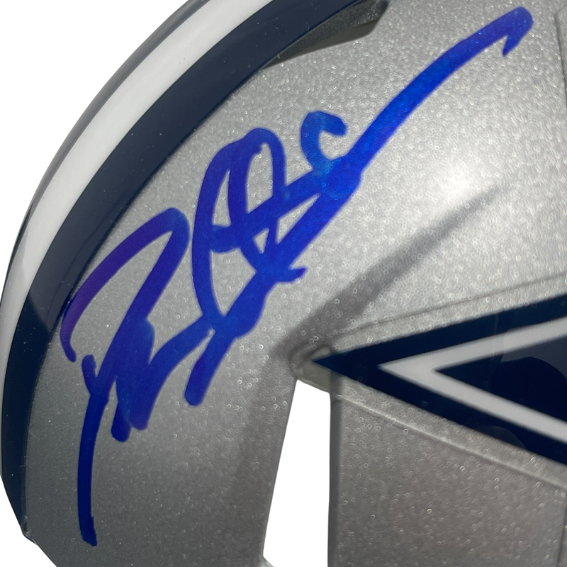 Deion Sanders Signed Dallas Cowboys Speed Mini Helmet Beckett Witness BAS COA