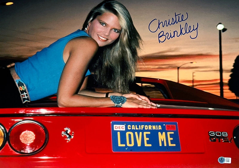 Christie Brinkley Signed 16x20 Photo Vacation Ferrari Beckett Witness BAS COA