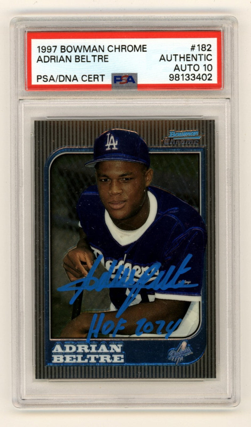 Adrian Beltre 1997 Bowman Chrome #182 RC Signed w/ HOF 2024 PSA 10 Auto Dodgers
