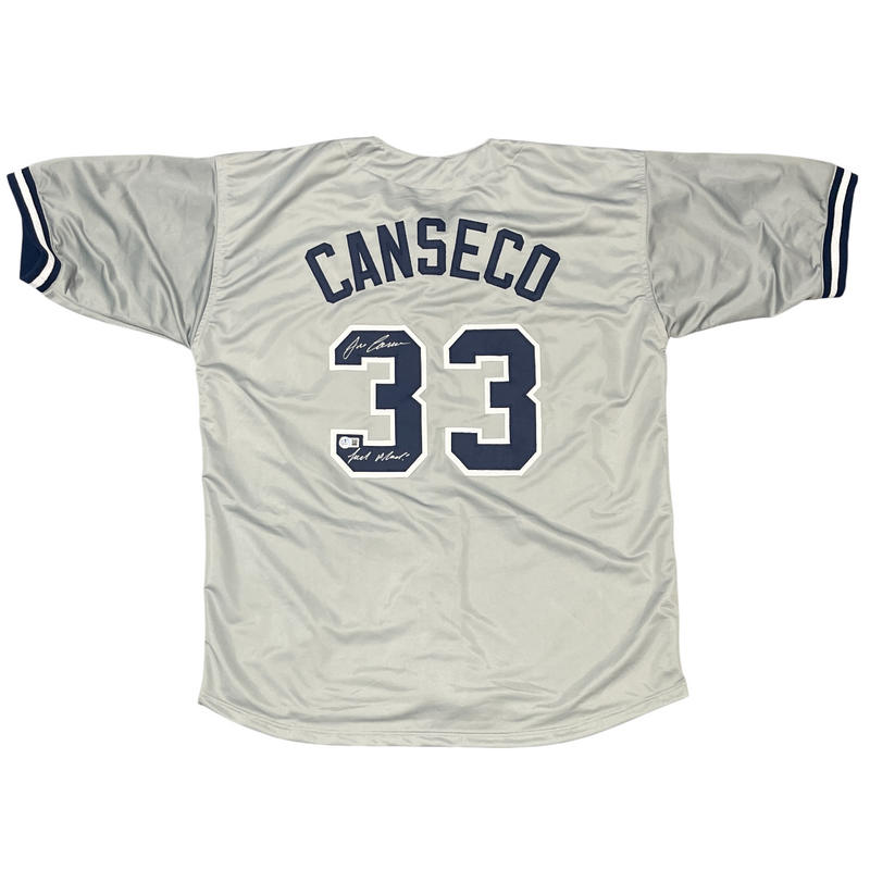 Jose Canseco Signed Yankees Custom Jersey w/ F**k AROD! Beckett Witness BAS COA