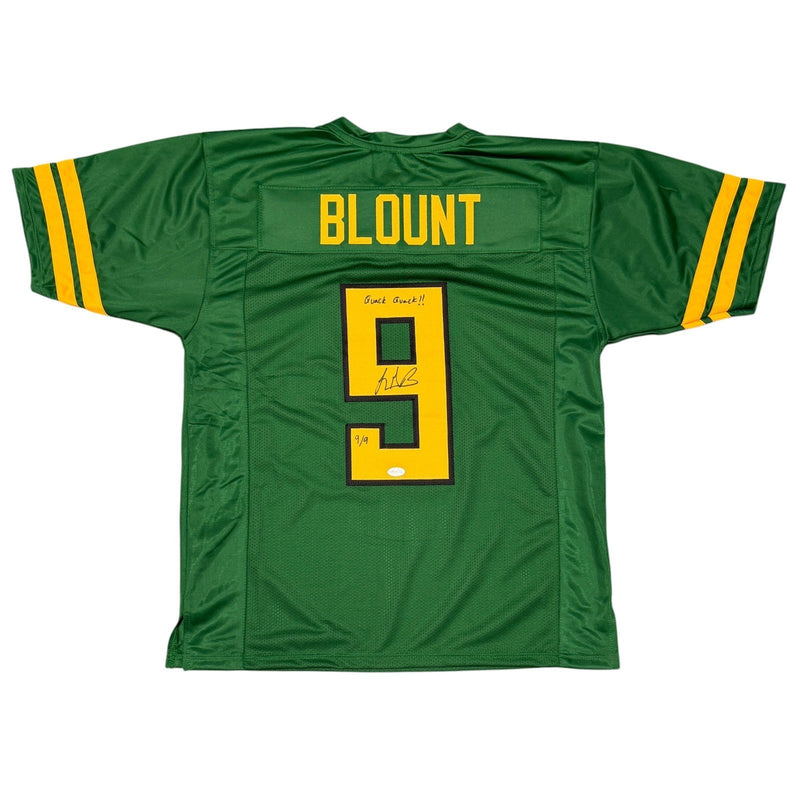 LeGarrette Blount Signed Oregon Custom Jersey LE 9/9 w/ Quack Quack JSA Wit COA