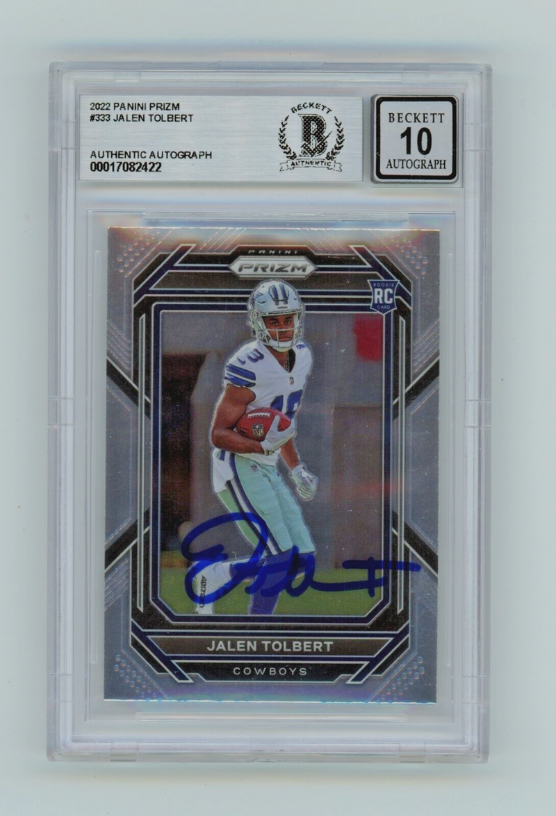 Jalen Tolbert 2022 Panini Prizm #333 Rookie RC Signed Beckett BAS BGS 10 Auto