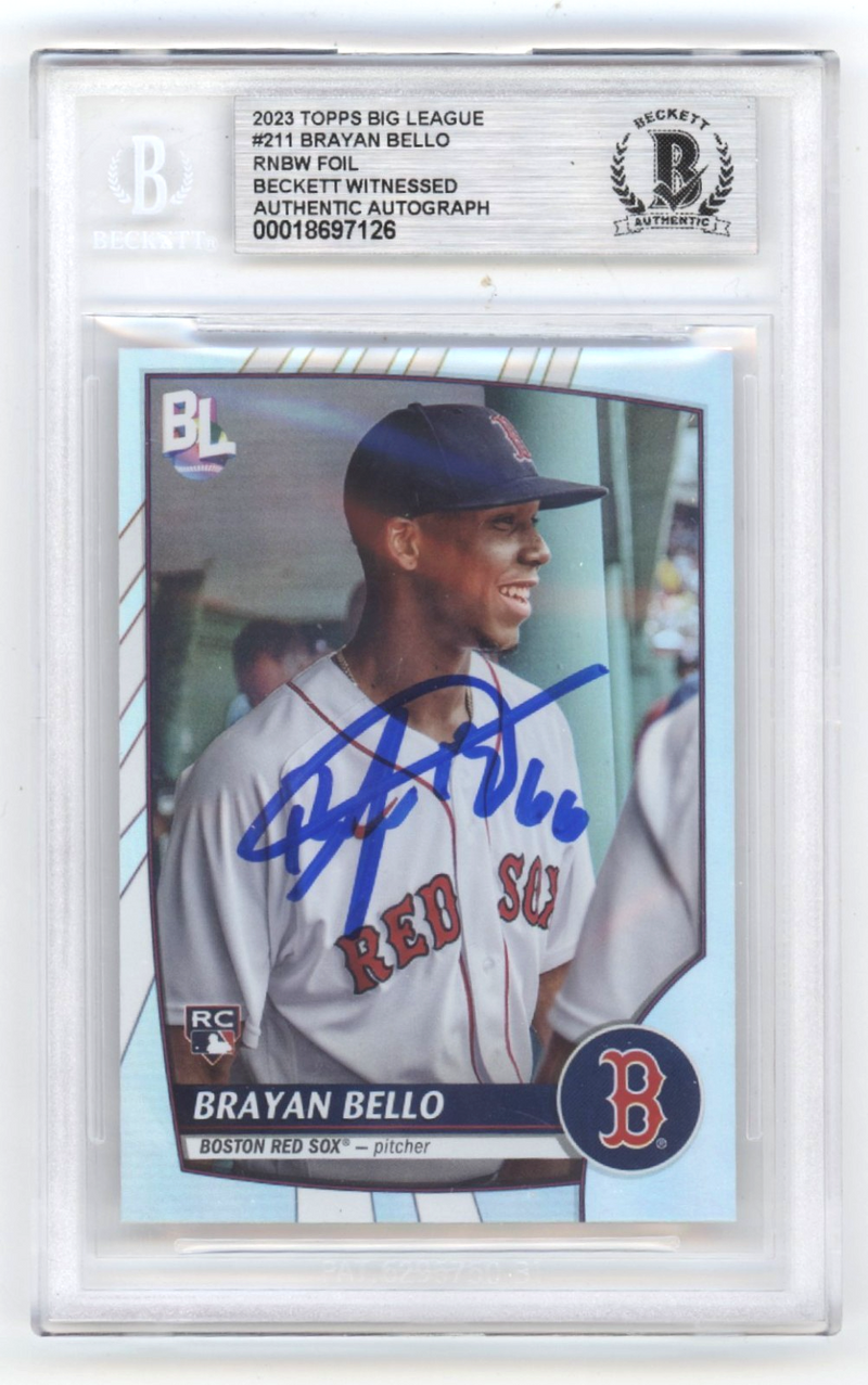 Brayan Bello 2023 Topps Big League #211 Rainbow Foil Signed RC Beckett BAS Auto