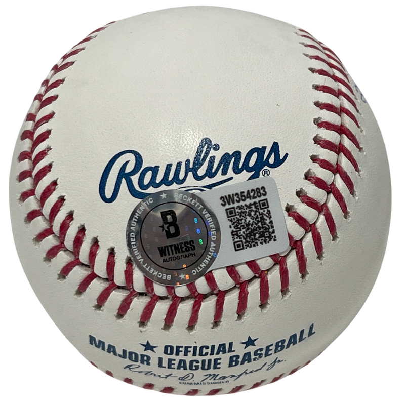 Chili Davis Signed ROMLB Baseball w/ Dawg + 2 Insc Beckett Witness BAS COA