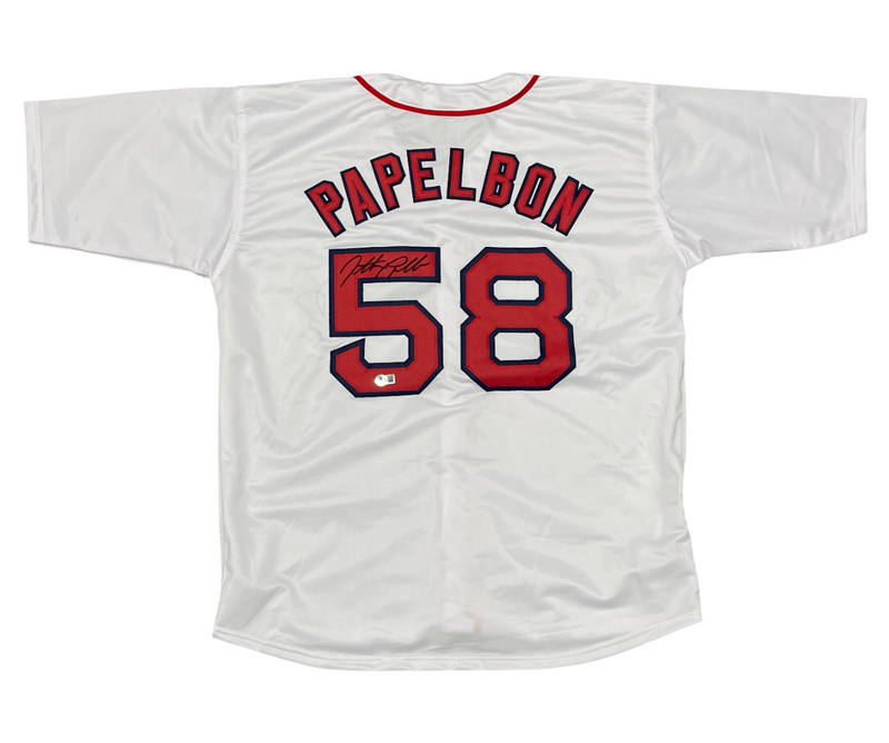 Jonathan Papelbon Signed Boston Red Sox Custom Jersey Beckett Witness BAS COA