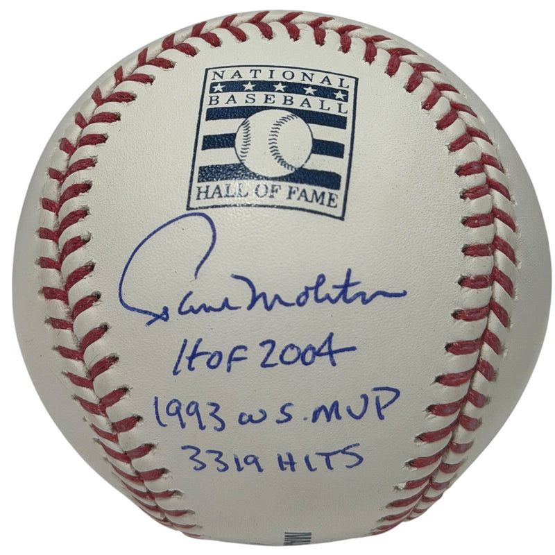 Paul Molitor Signed Autographed HOF Logo Baseball w/ 3x Insc JSA Witness COA