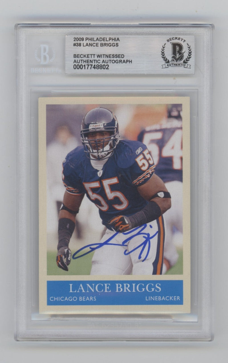 Lance Briggs 2009 UD Philadelphia #38 Signed Beckett BGS BAS Auto Chicago Bears