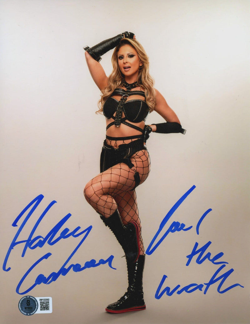 Harley Cameron Signed AEW 8x10 Photo w/ Feel The Wrath Beckett Wit BAS COA #1