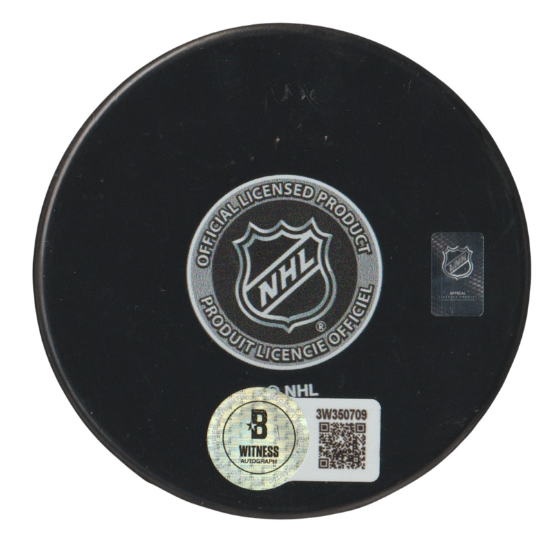 Al Iafrate Signed Capitals 50th Anniversary Puck w 4x AS Beckett Witness BAS COA