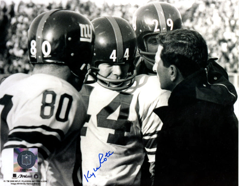 Kyle Rote Signed Autographed New York Giants 8x10 Photo LSCM COA