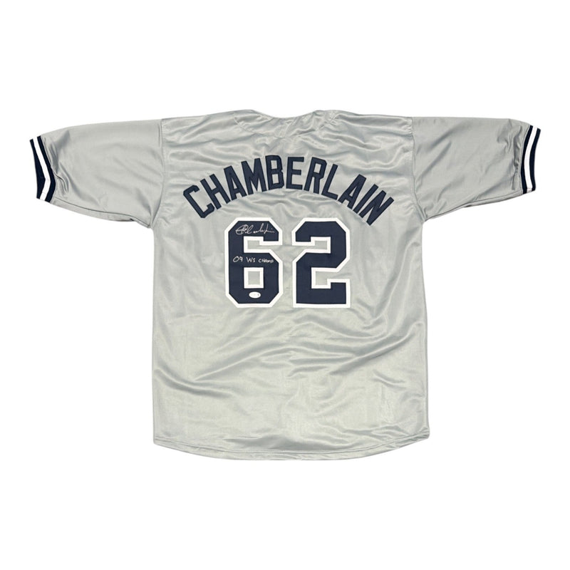 Joba Chamberlain Signed New York Yankees Custom Jersey w/ 09 WS Champs JSA W COA