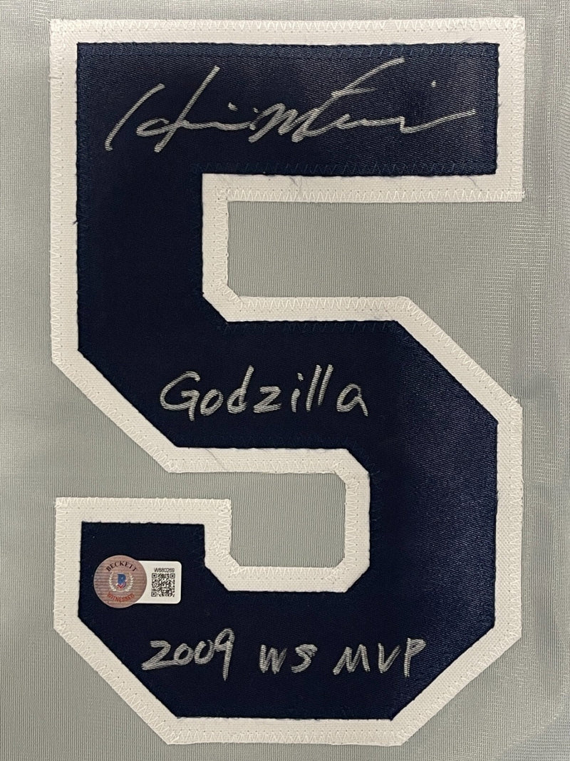 Hideki Matsui Signed New York Yankees Custom Jersey w 2 Ins Beckett BAS COA