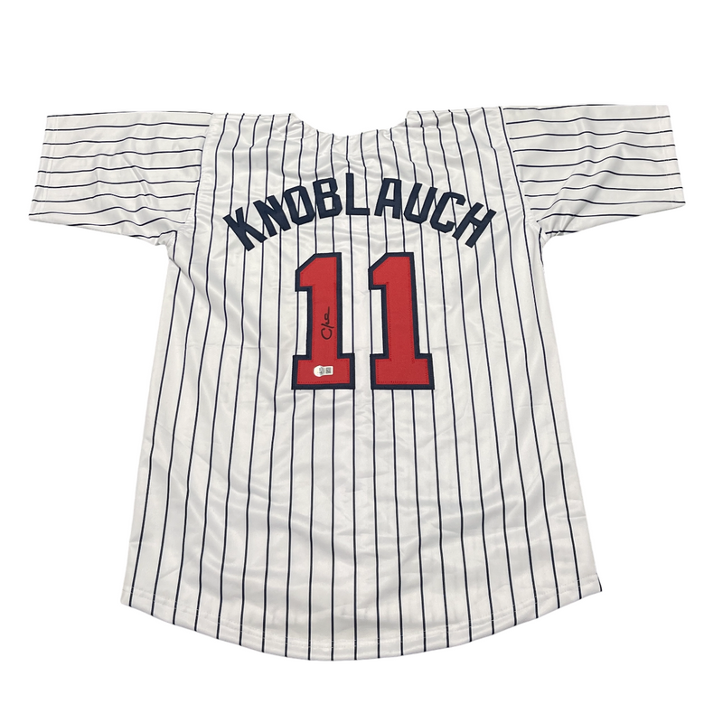 Chuck Knoblauch Signed Minnesota Twins Custom Jersey Beckett Witness BAS COA