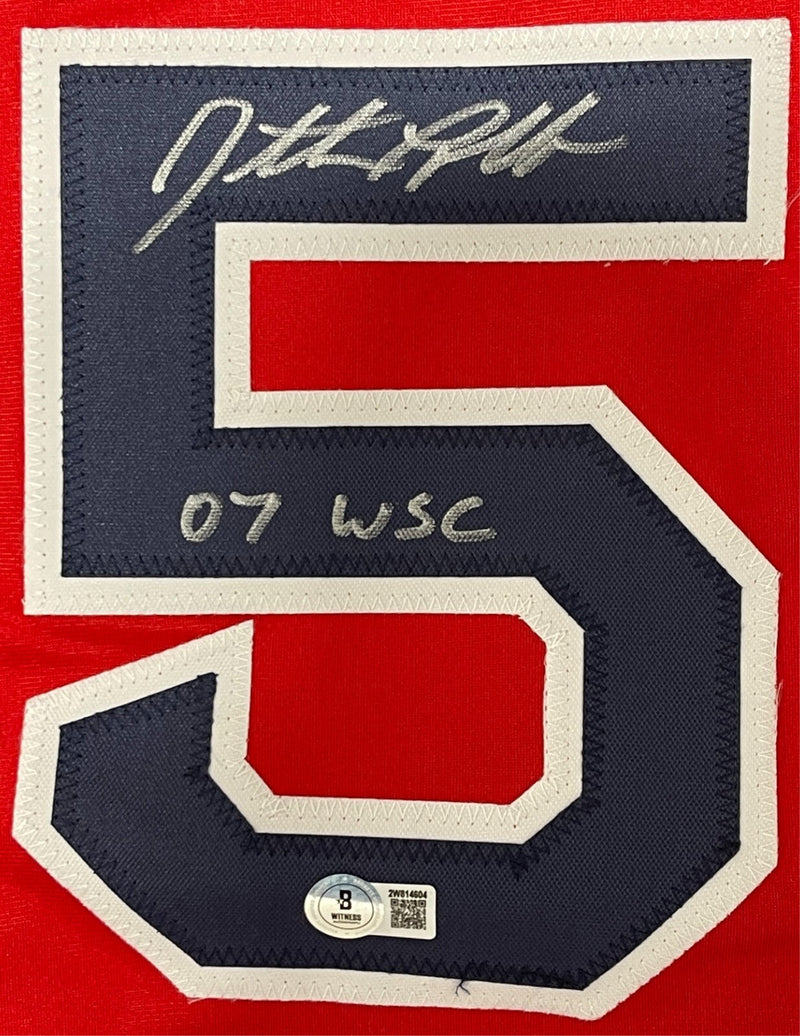 Jonathan Papelbon Signed Red Sox Custom Jersey w/ 07 WSC Beckett Witness BAS COA