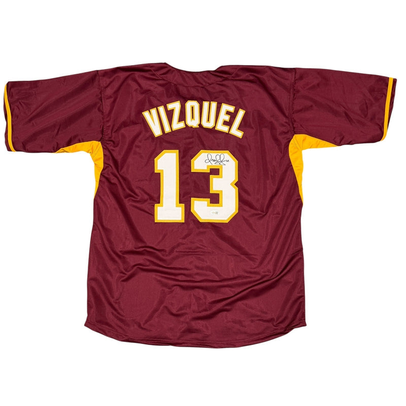 Omar Vizquel Signed Autographed Venezuela Custom Jersey JSA Witness COA