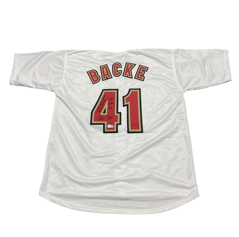 Brandon Backe Signed Houston Astros Custom Jersey w/ Insc Beckett Wit BAS COA