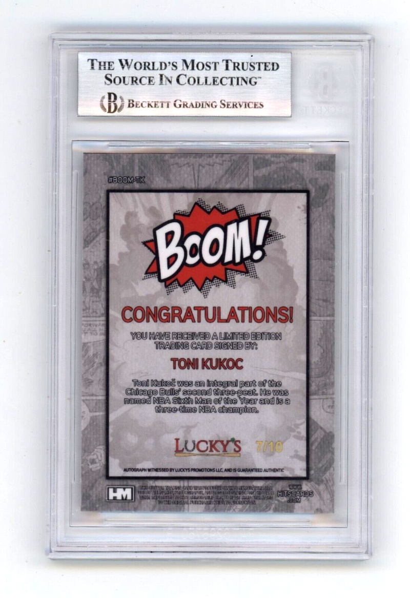 Toni Kukoc 2024 Hits Memorabilia BOOM Gold Jersey # 7/10 Signed BGS BAS Auto
