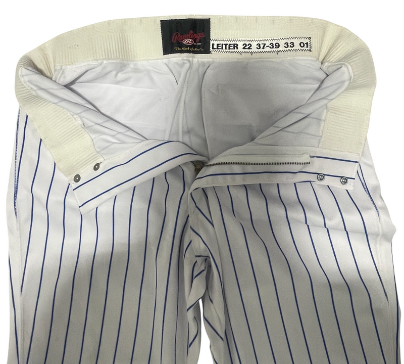 Al Leiter UNSIGNED 2001 New York Mets Game Used White Pinstripe Baseball Pants