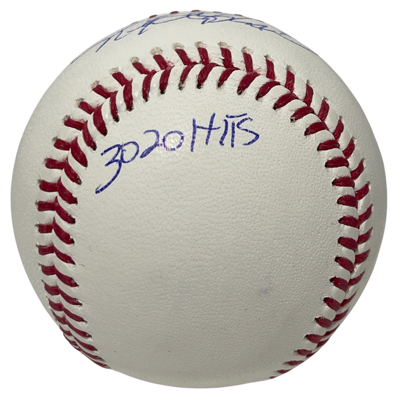 Rafael Palmeiro Signed ROMLB Baseball w/ 569 + HR 3020 Hits Beckett Wit BAS COA
