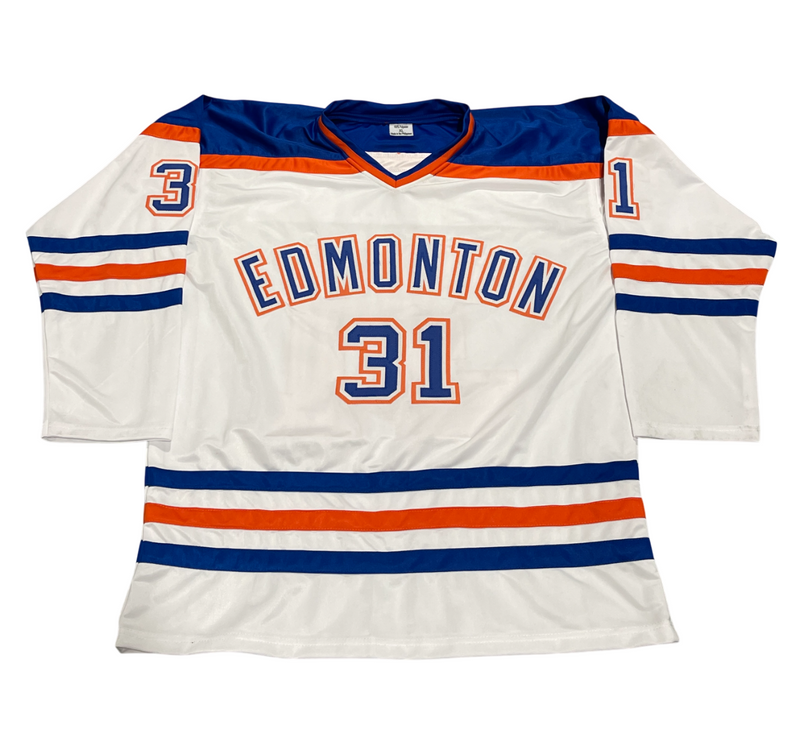 Grant Fuhr Signed Edmonton Oilers Custom Jersey w/ HOF 03 Beckett W BAS COA
