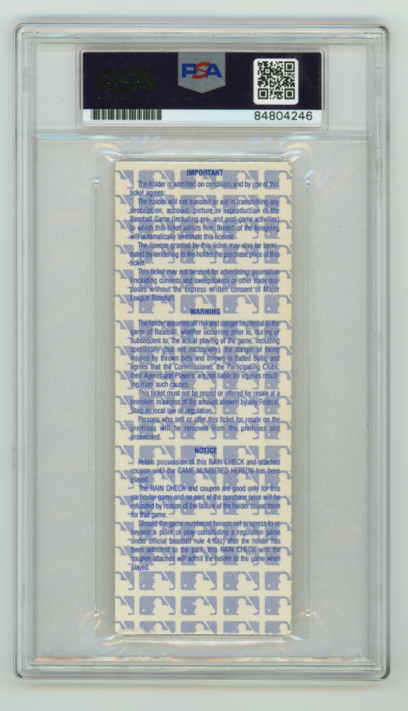 Ray Knight Signed 1986 World Series Game 2 Ticket w/ 1986 WS MVP Ins PSA 10 Auto